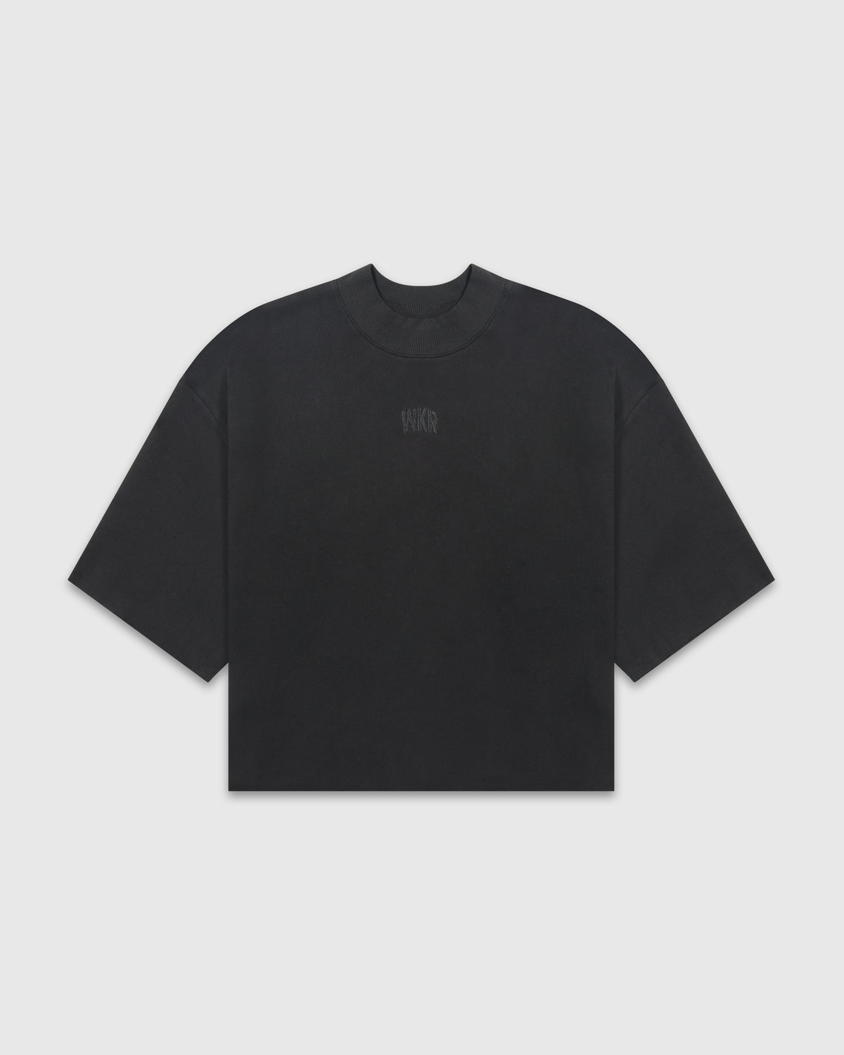 Black 3/4 Sleeve Heavy Crop Paneled Pullover - Core II