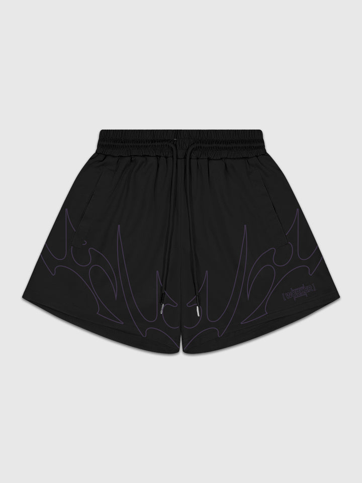 Black/Purple Tribal Flame Premium Performance Short