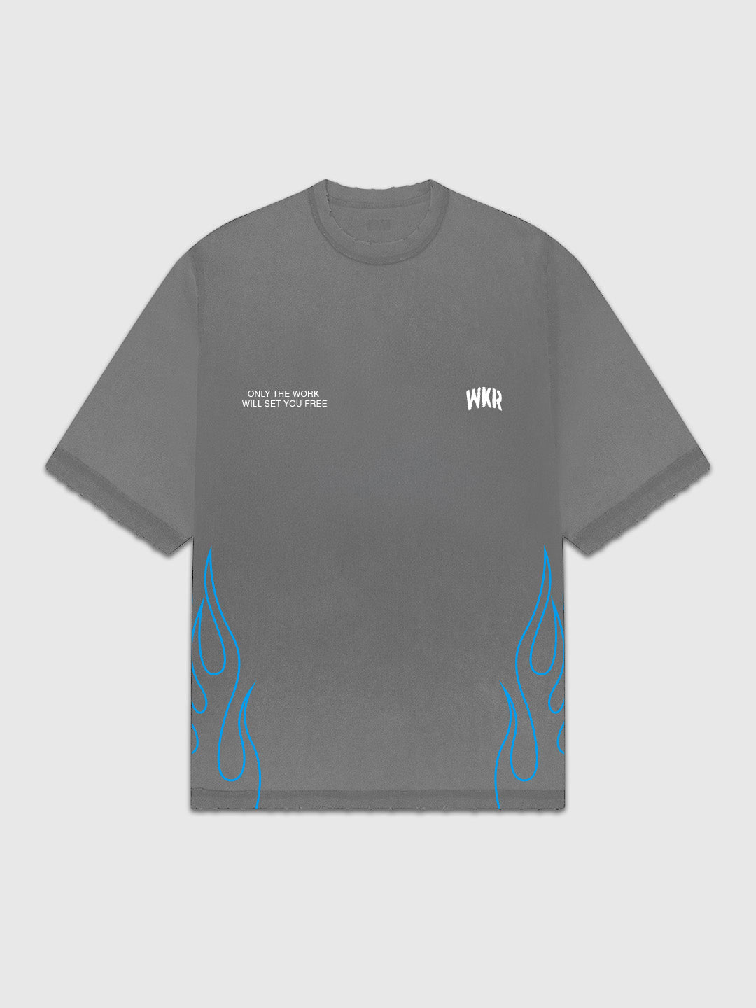Gray Blue Flame Tee
