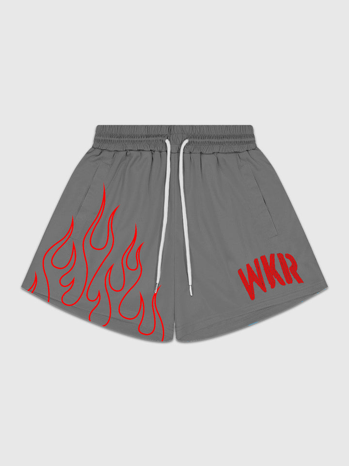 Gray/Red Flame Premium Performance Short