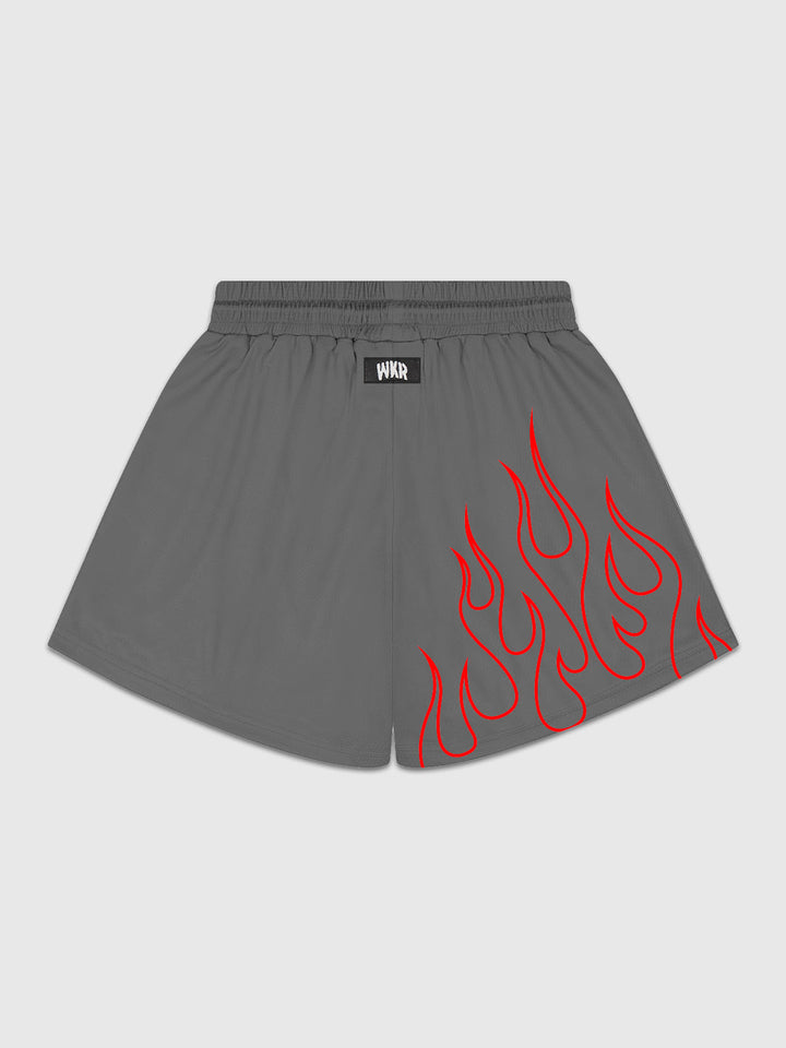 Gray/Red Flame Premium Performance Short