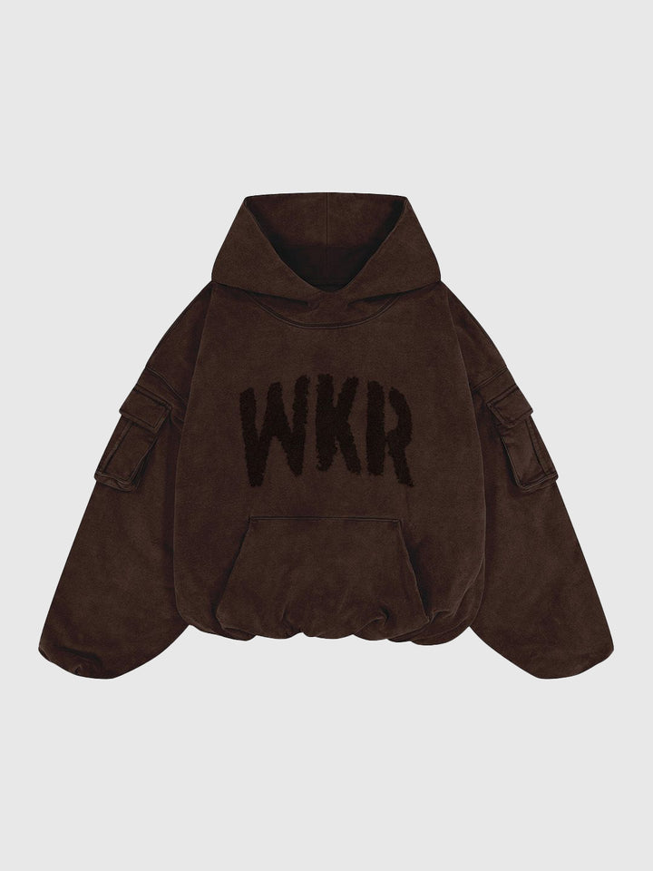 Brown WKR Heavyweight Double Layered Utility Hoodie - Pursuit