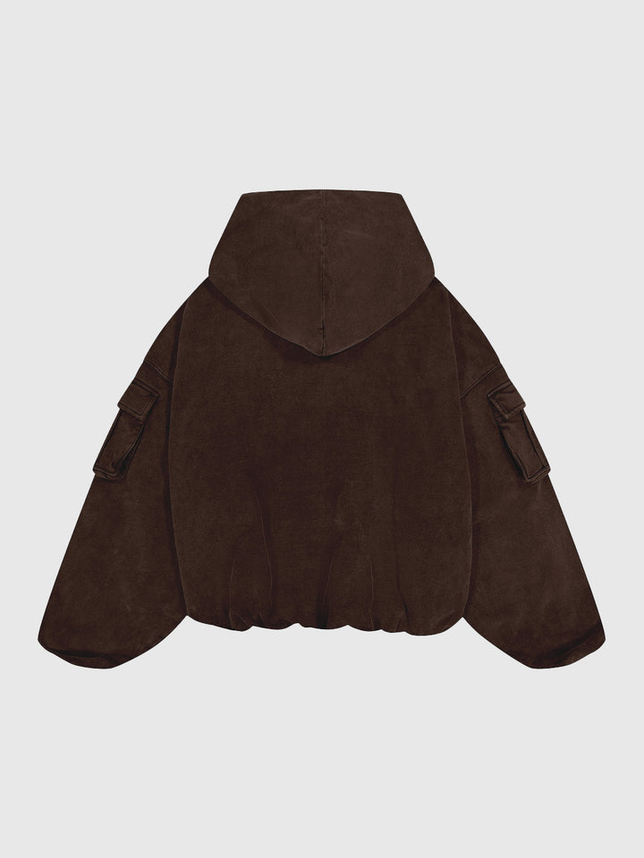 Brown WKR Heavyweight Double Layered Utility Hoodie - Pursuit