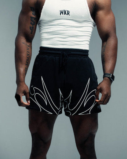 Black Tribal Flame 5" Premium Performance Short - SS4