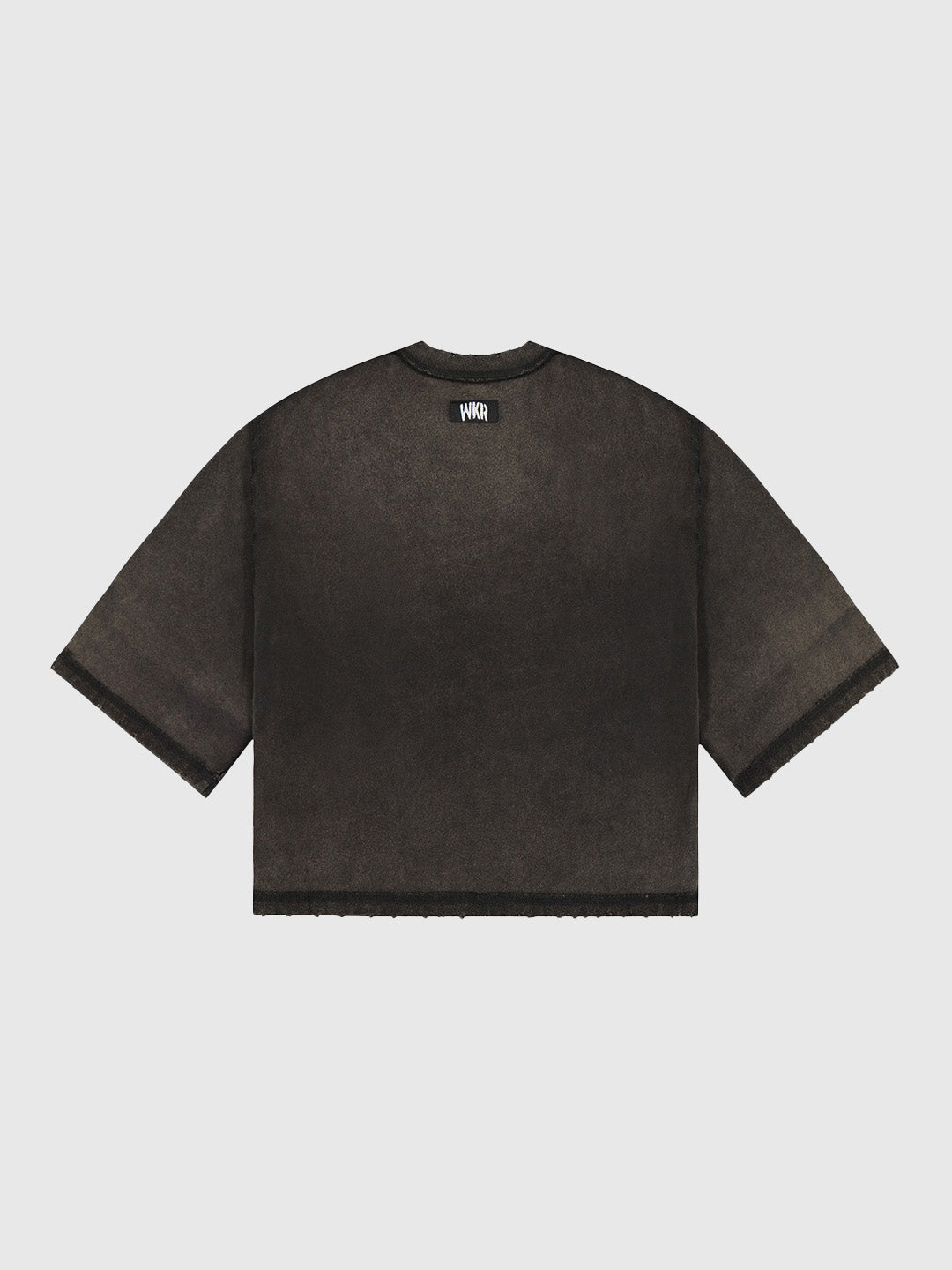 Black WKR 3/4 Sleeve Cropped Tee - SS1