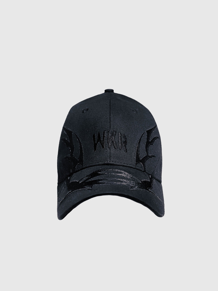 Black Tribal Flame 3D Embroidery Hat - SS4