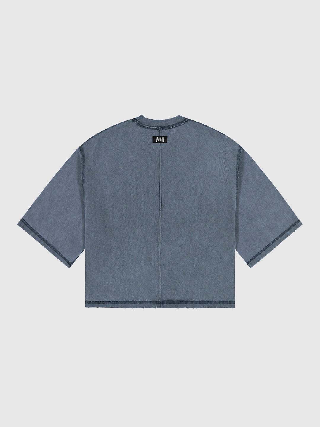 Gray WKR 3/4 Sleeve Cropped Tee - SS2