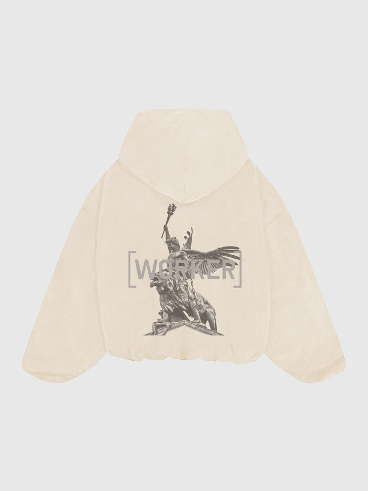 Beige Awakening Heavyweight Double Layered Hoodie