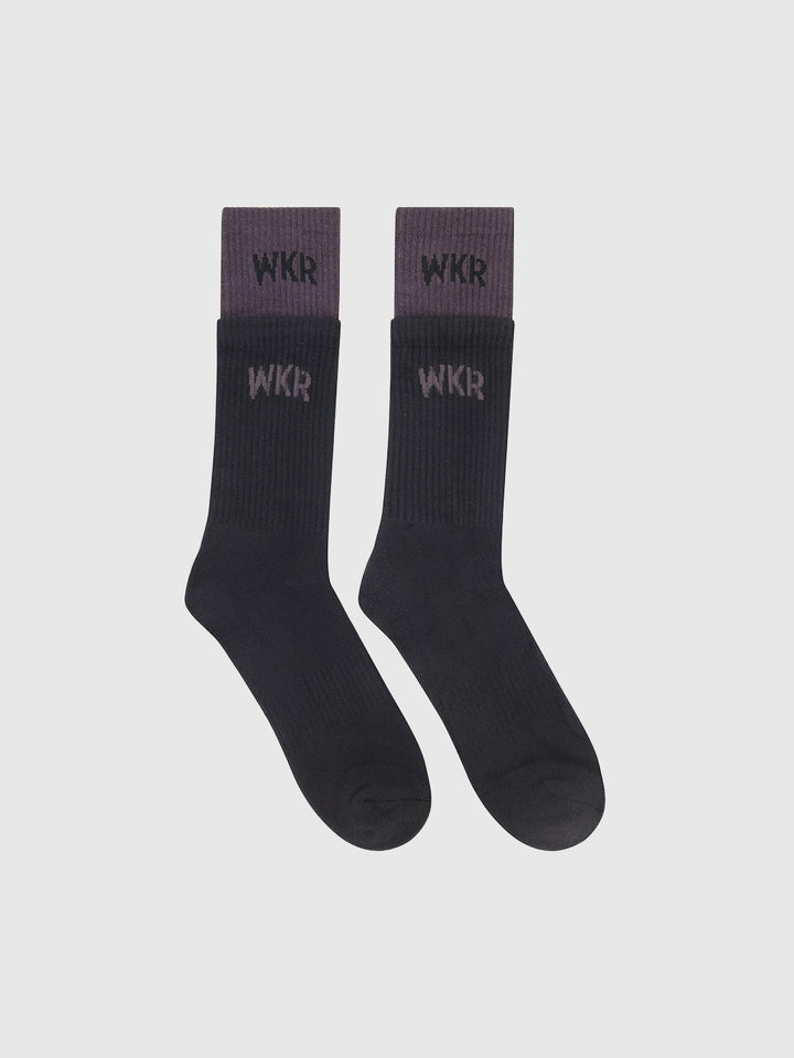 Black/Charcoal Double Layered Sock - SS1