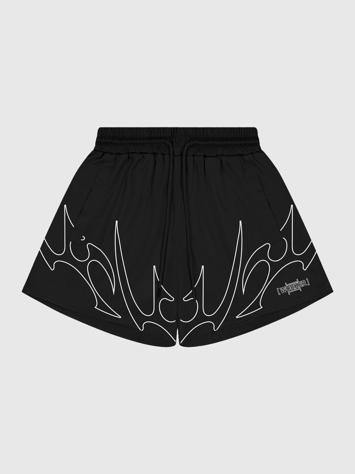 Black Tribal Flame 5" Premium Performance Short - SS4