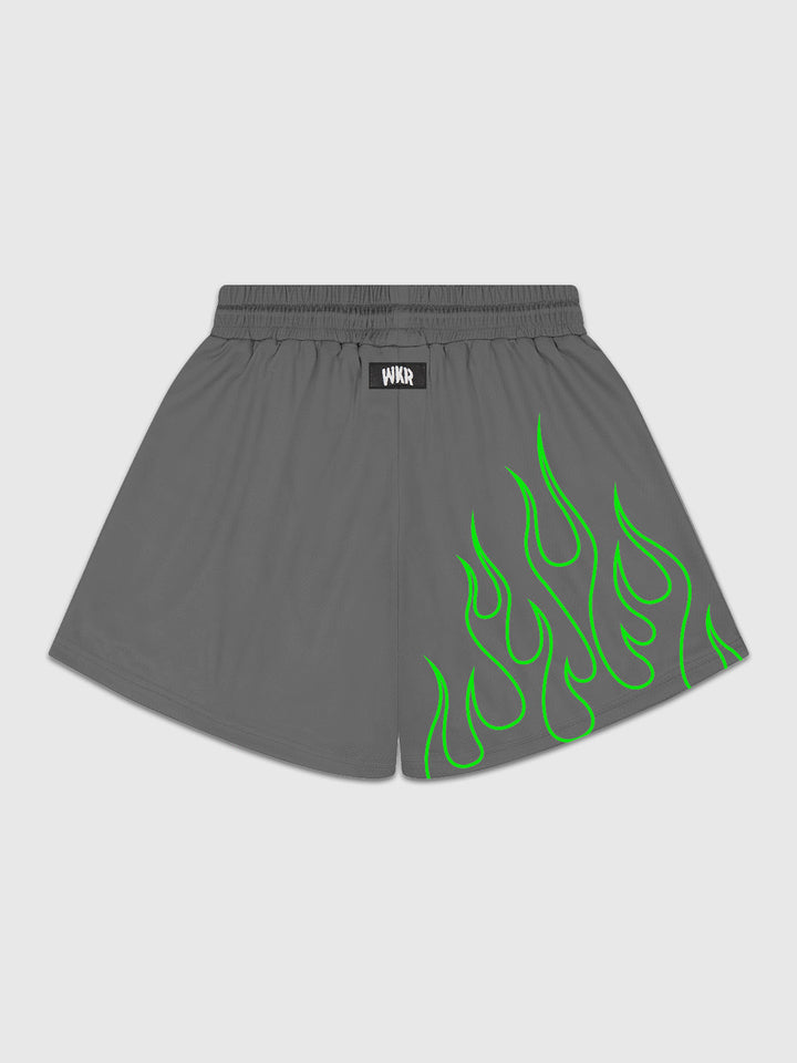 Gray/Green Flame Premium Performance Short