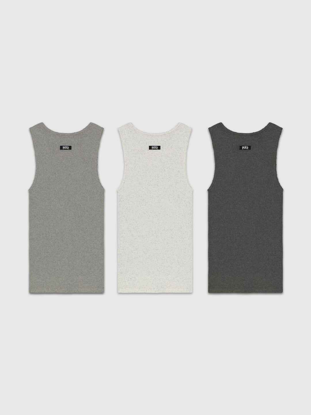 WKR Heather Gray Armored Tank 3-Pack (Size Up)
