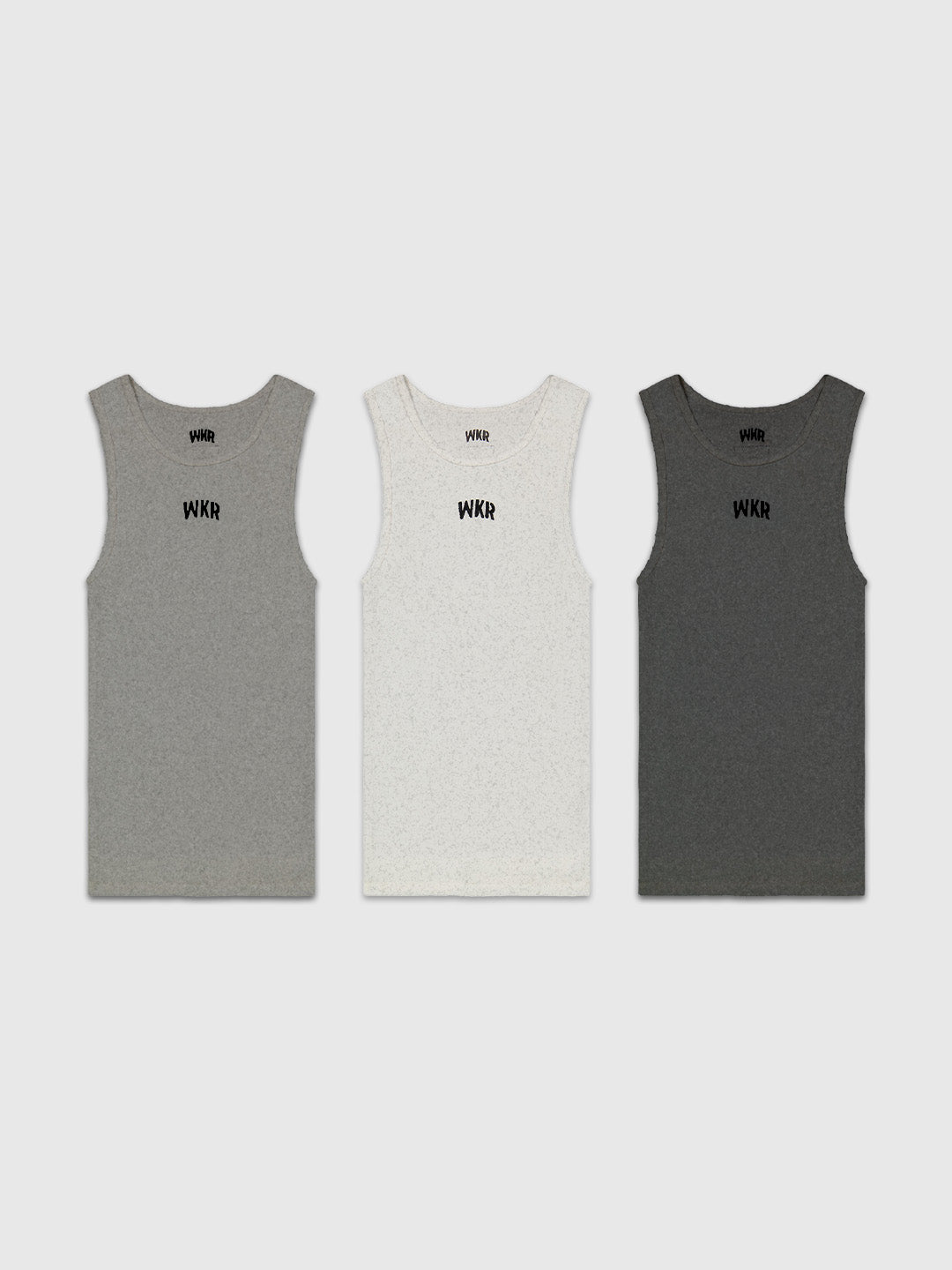 WKR Heather Gray Armored Tank 3-Pack (Size Up)