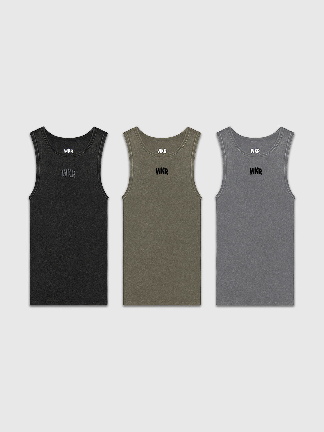 WKR Acid Washed Armored Tank 3-Pack (Size Up)