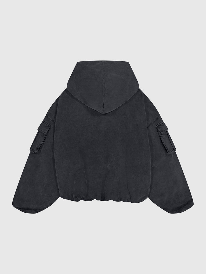 Gray WKR Heavyweight Double Layered Utility Hoodie - SS2
