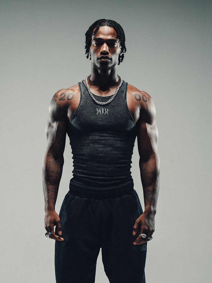 WKR Acid Washed Black Armored Tank (Size Up)