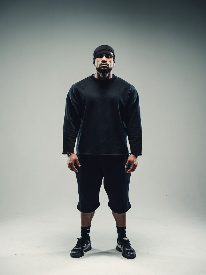 Black Paneled Oversized Longsleeve - Core II