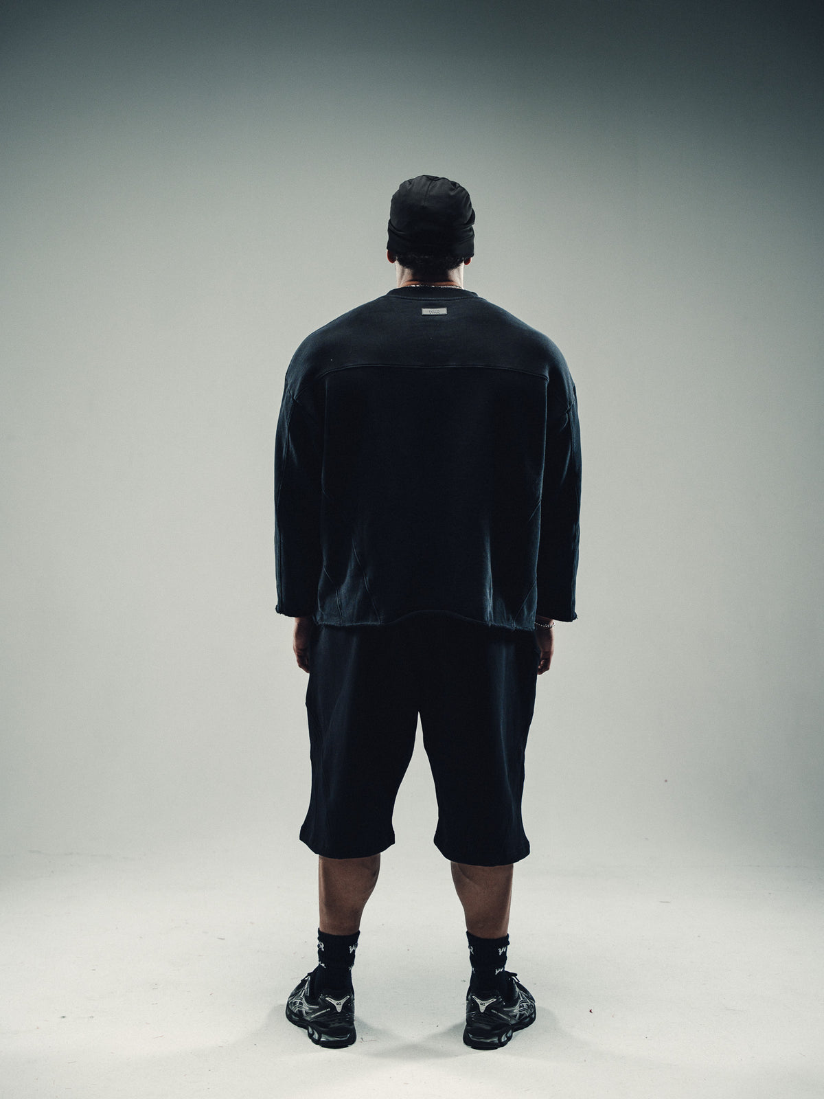 Black Paneled Oversized Longsleeve - Core II