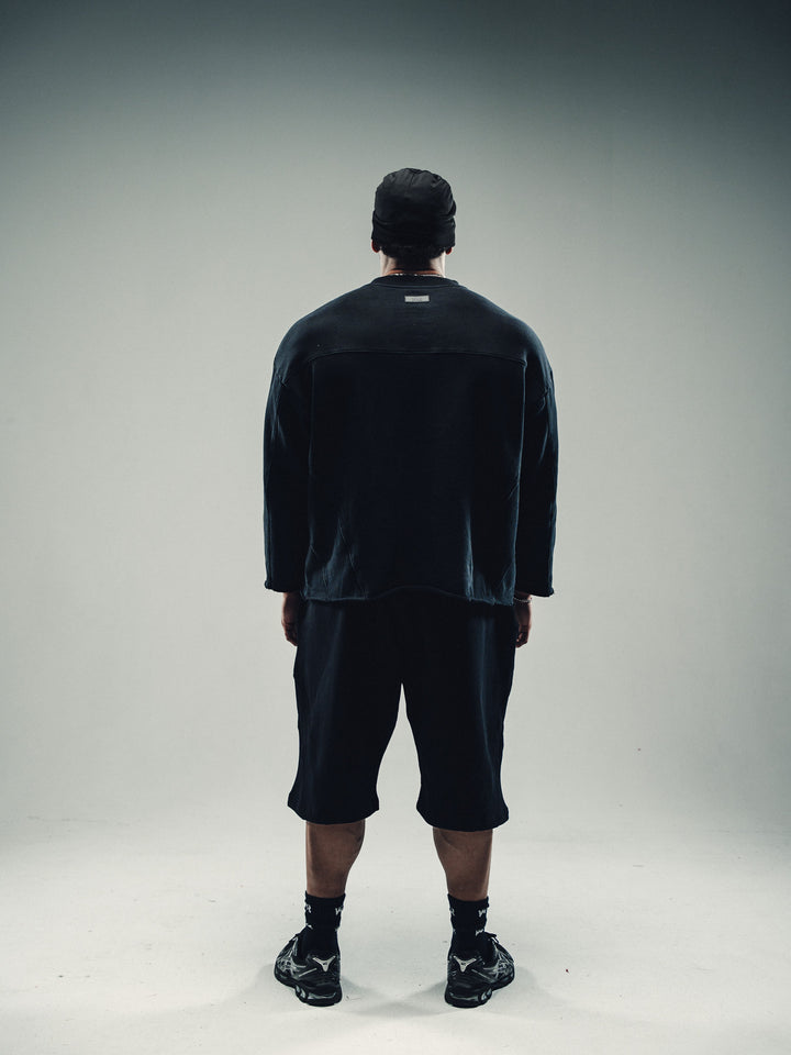 Black Paneled Oversized Longsleeve - Core II