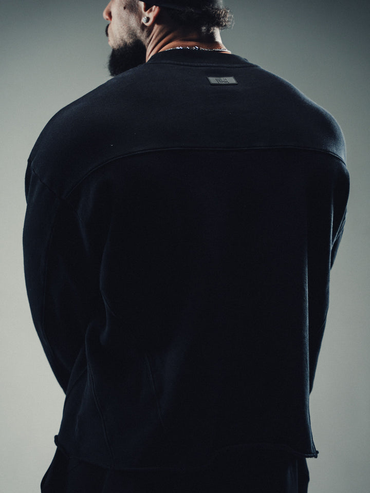 Black Paneled Oversized Longsleeve - Core II