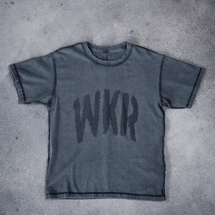 SS2 Gray WKR Big Logo Oversized Distressed Tee