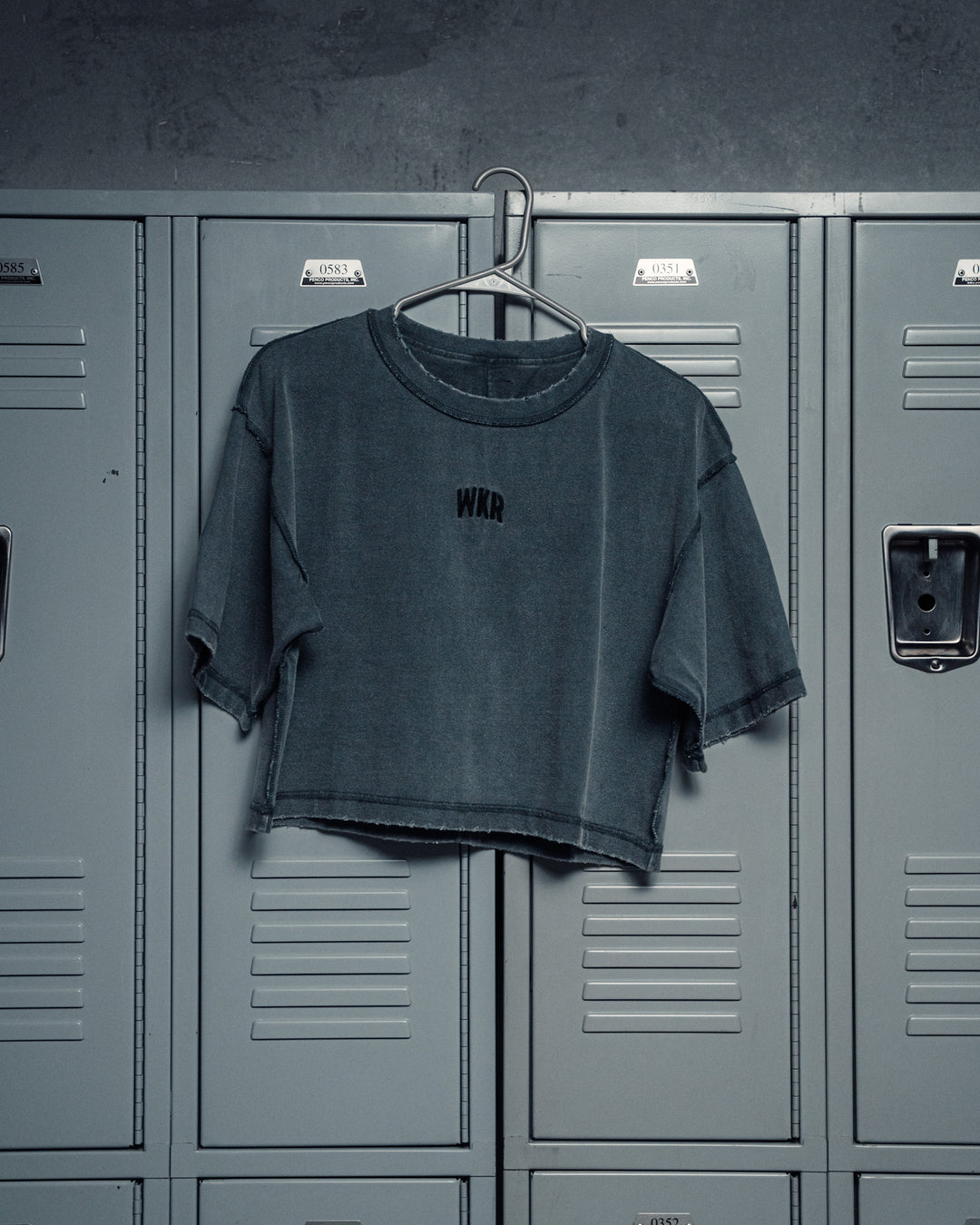 Gray WKR 3/4 Sleeve Cropped Tee - SS2