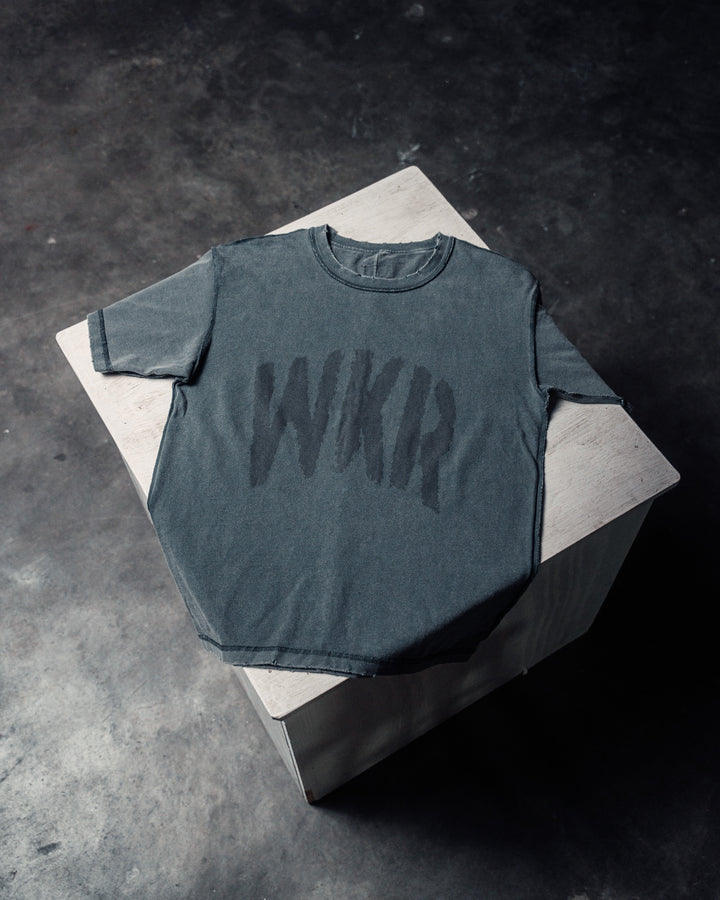 Gray WKR Big Logo Oversized Distressed Tee - SS2