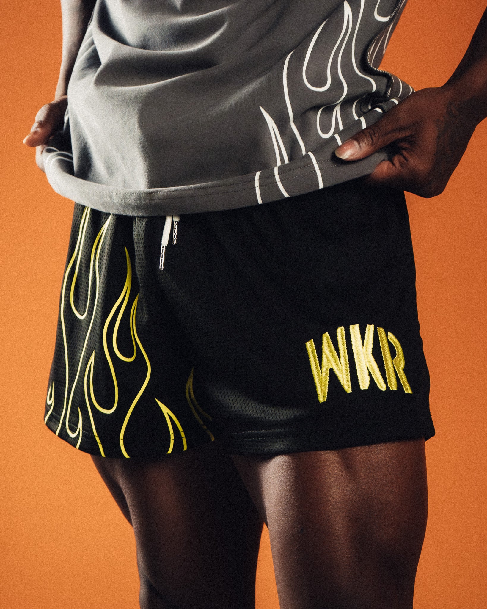 Black/Yellow Flame Premium Performance Short