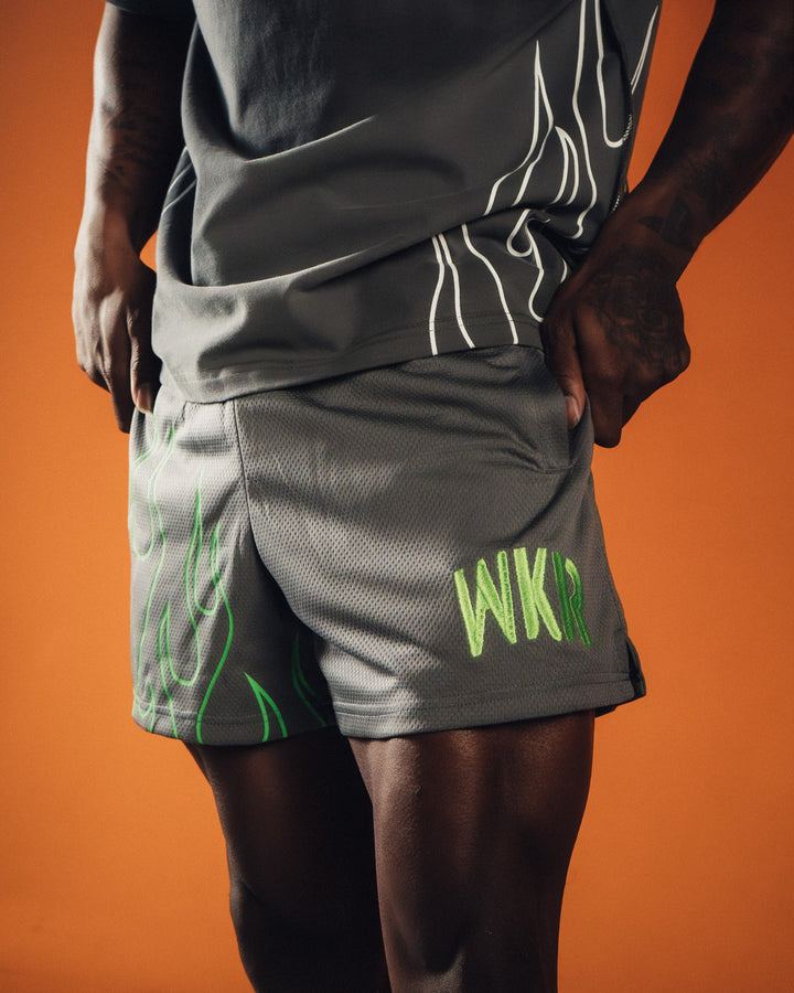 Gray/Green Flame Premium Performance Short