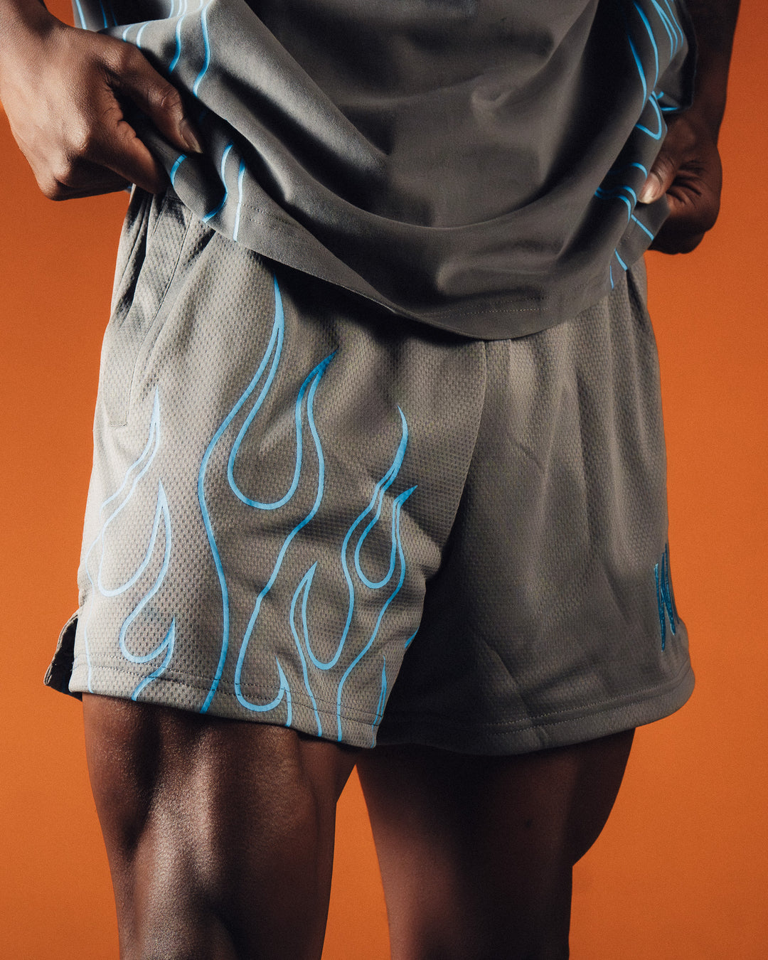 Gray/Blue Flame Premium Performance Short