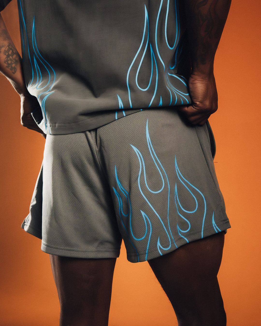 Gray/Blue Flame Premium Performance Short