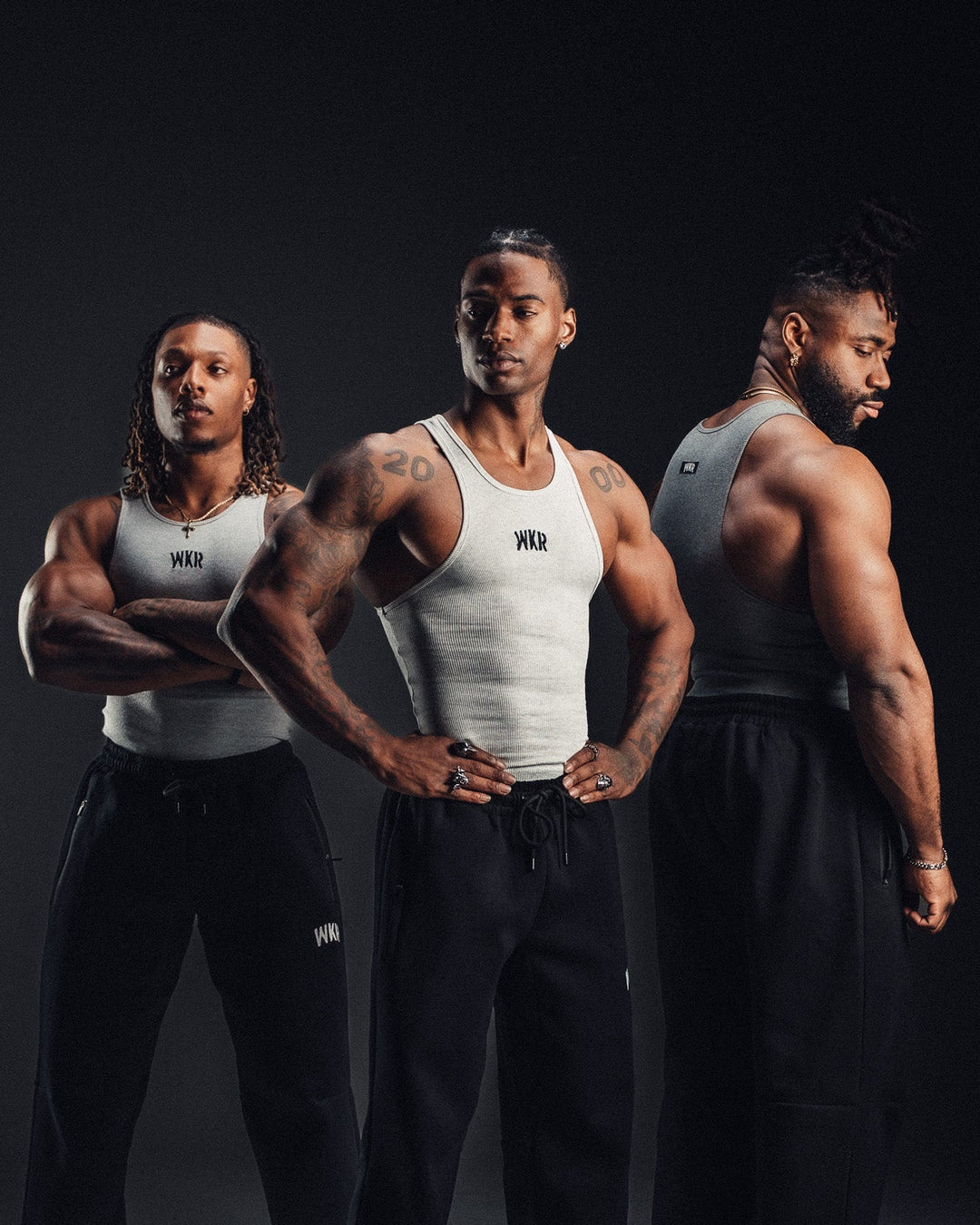 WKR Heather Gray Armored Tank 3-Pack (Size Up)