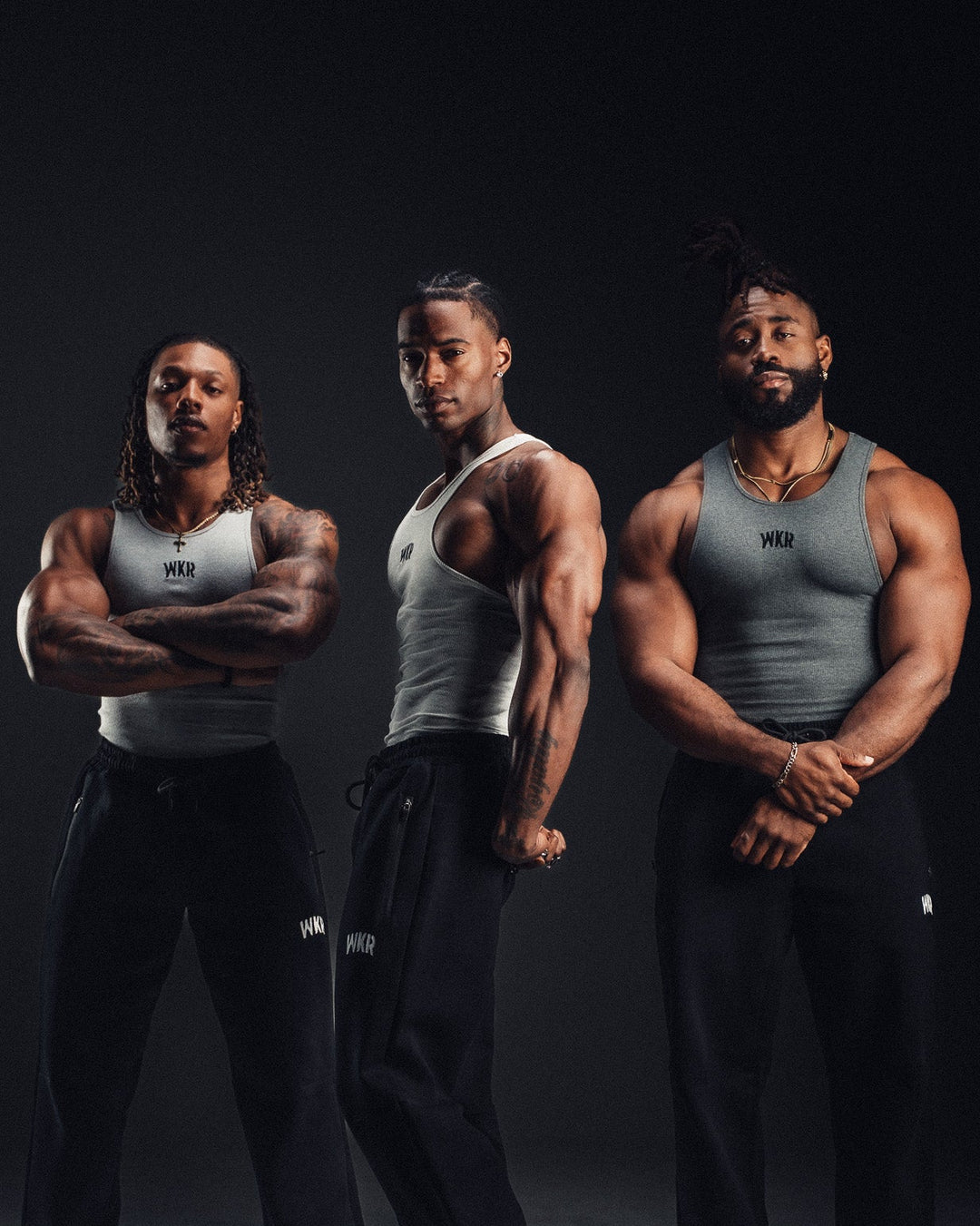 WKR Heather Gray Armored Tank 3-Pack (Size Up)