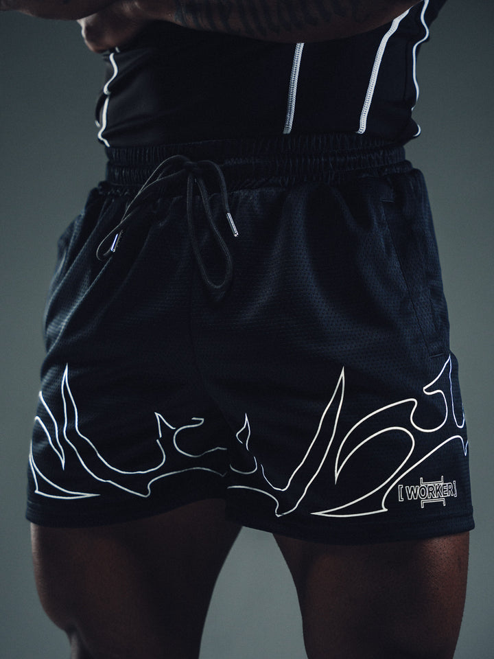 Black Tribal Flame 5" Premium Performance Short, image 2 of 6