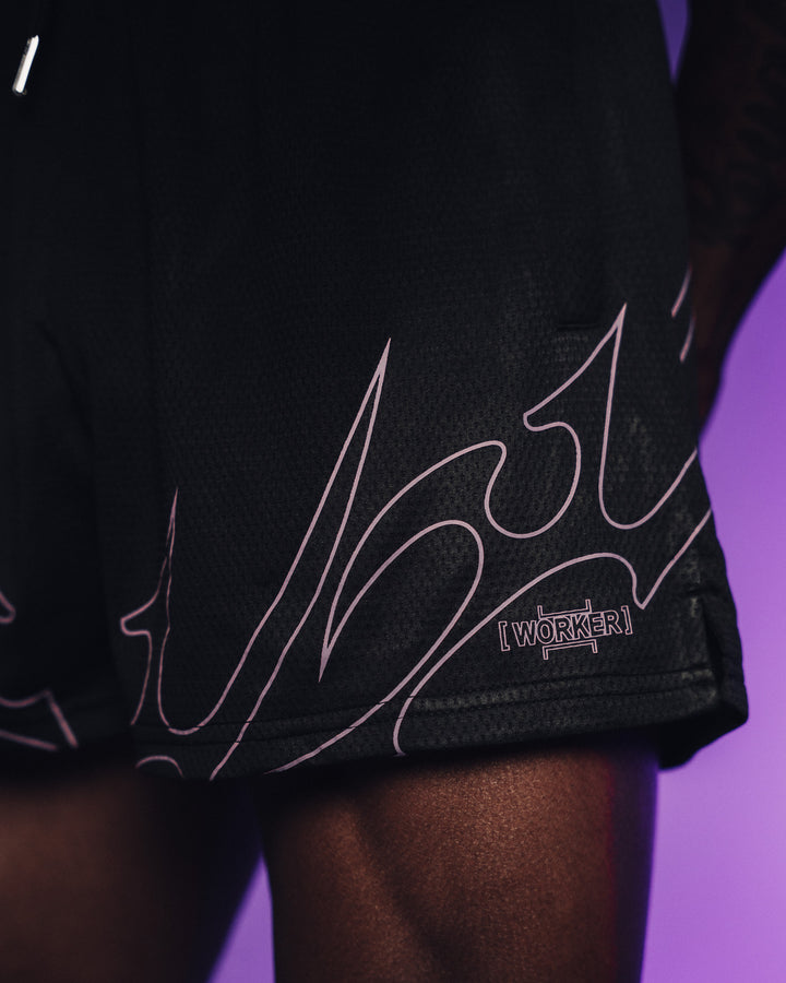 Black/Purple Tribal Flame Premium Performance Short