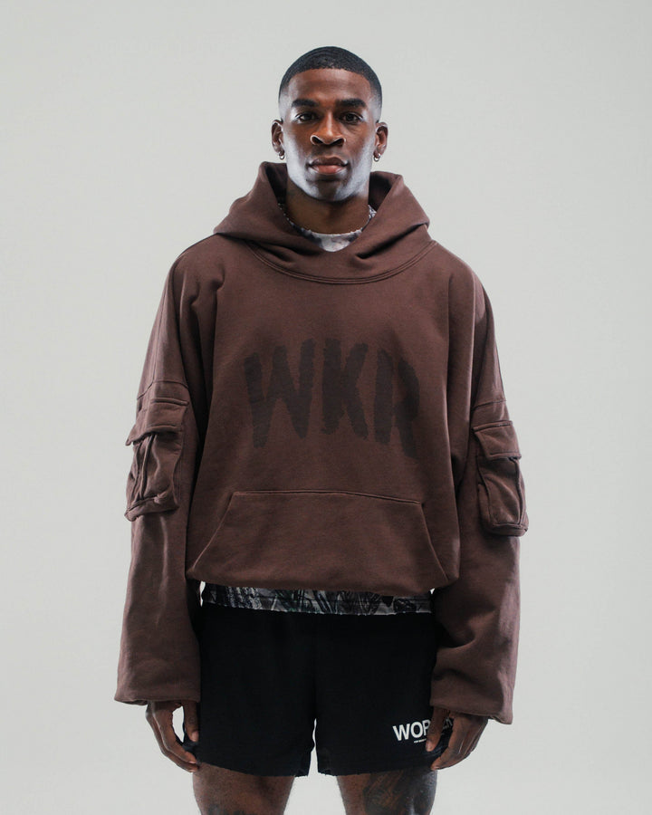 Brown WKR Heavyweight Double Layered Utility Hoodie - Pursuit