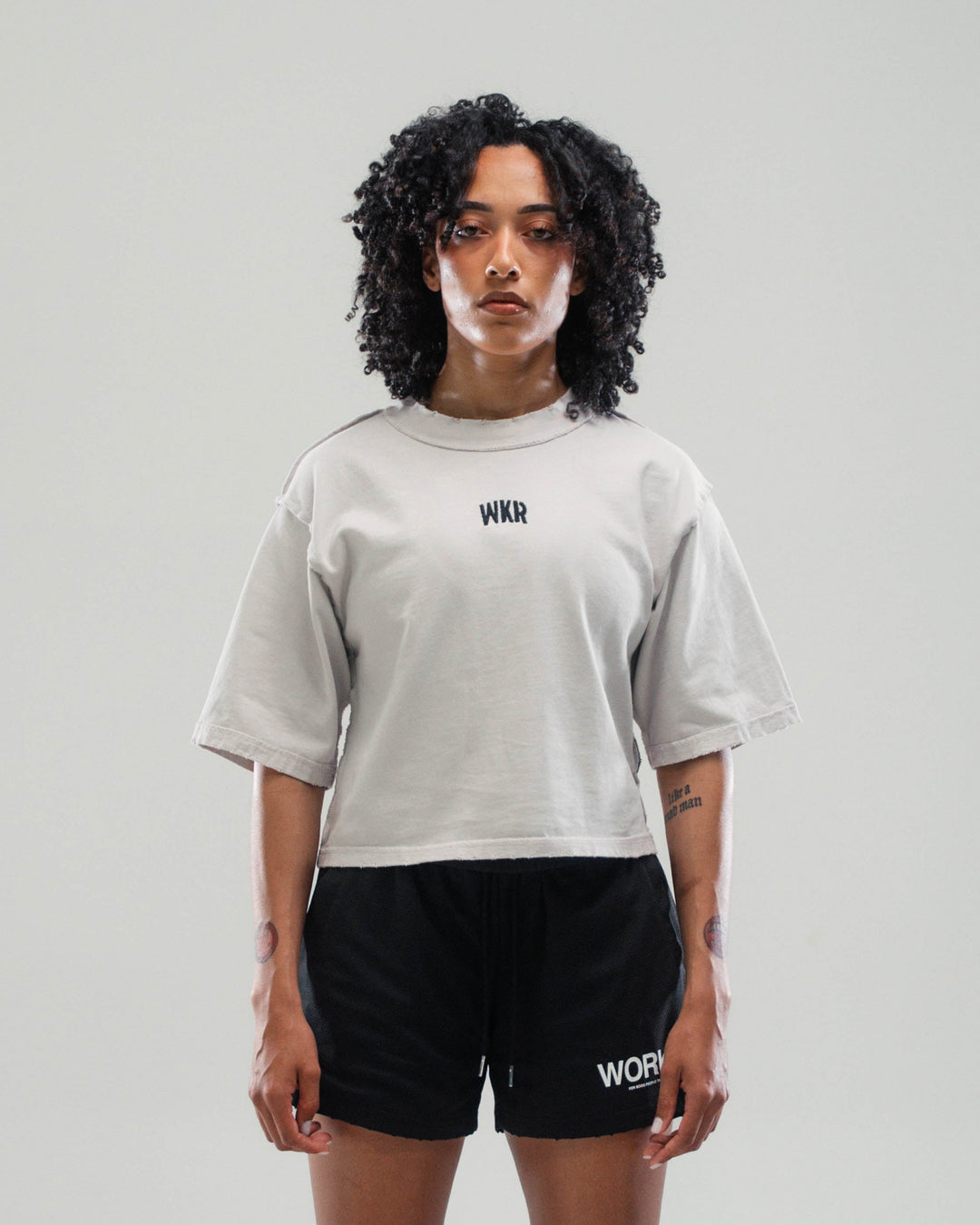 Off-White WKR 3/4 Sleeve Cropped Tee - Pursuit
