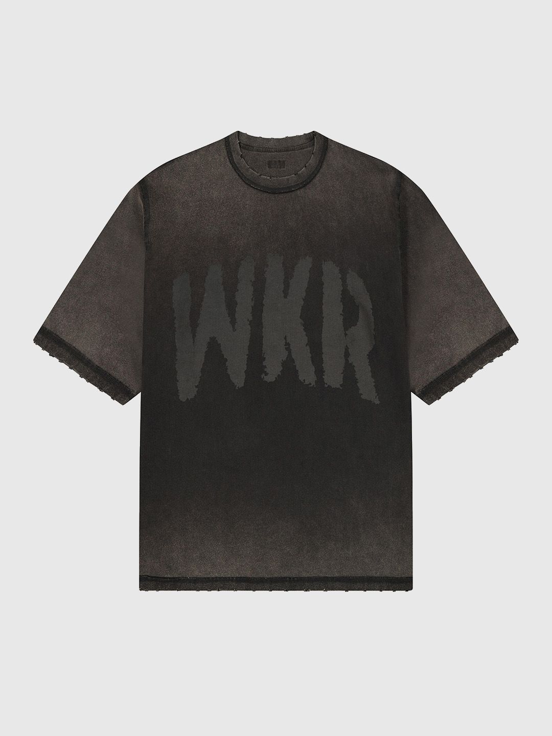Black WKR Big Logo Oversized Distressed Tee - SS1