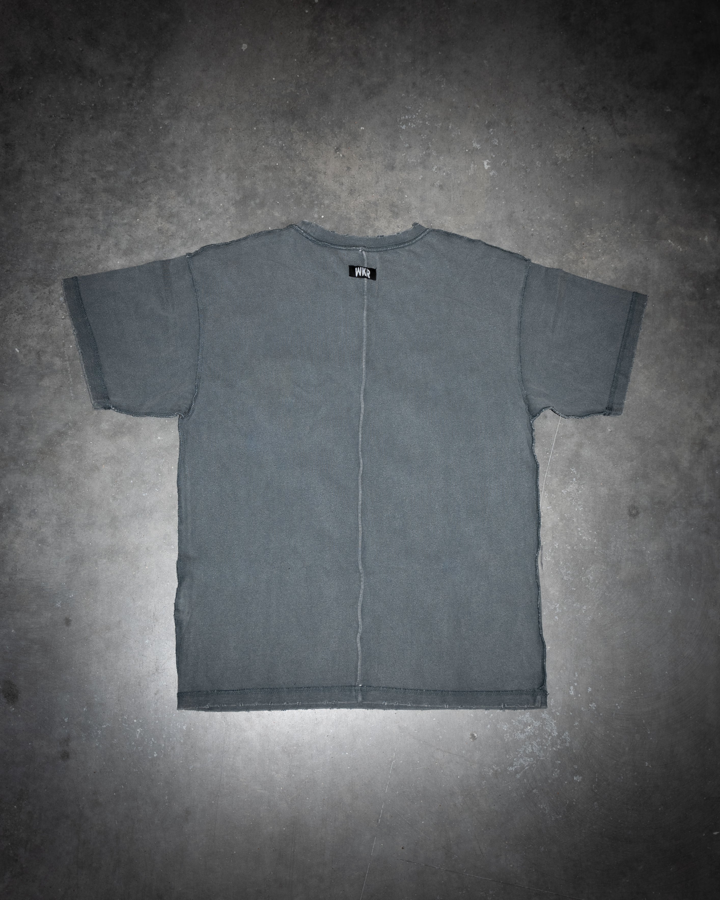 SS2 Gray WKR Big Logo Oversized Distressed Tee