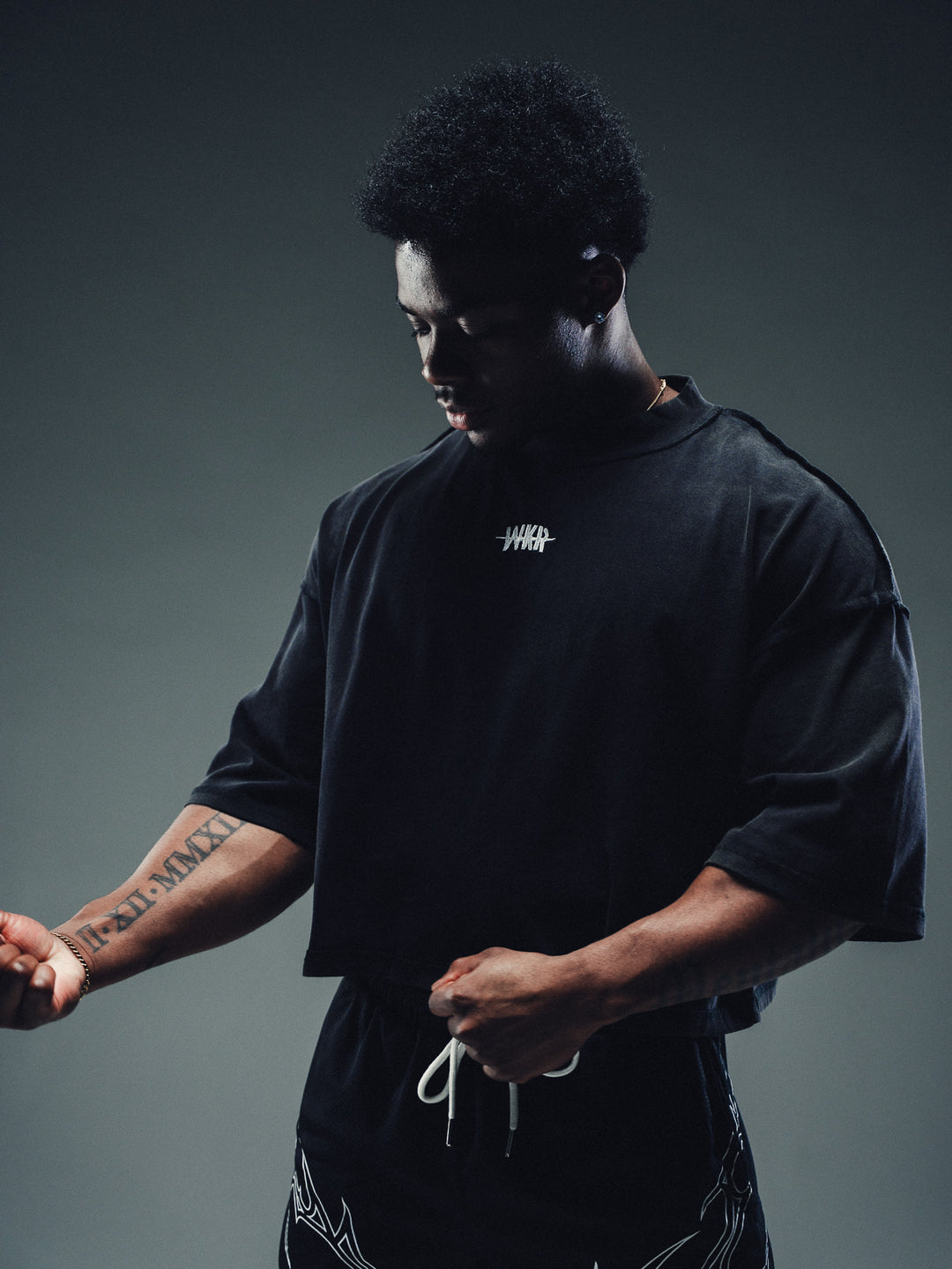 Slash Logo 3/4 Sleeve Cropped Tee - NF2.0