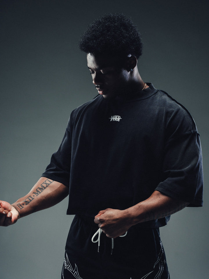 Slash Logo 3/4 Sleeve Cropped Tee - NF2.0