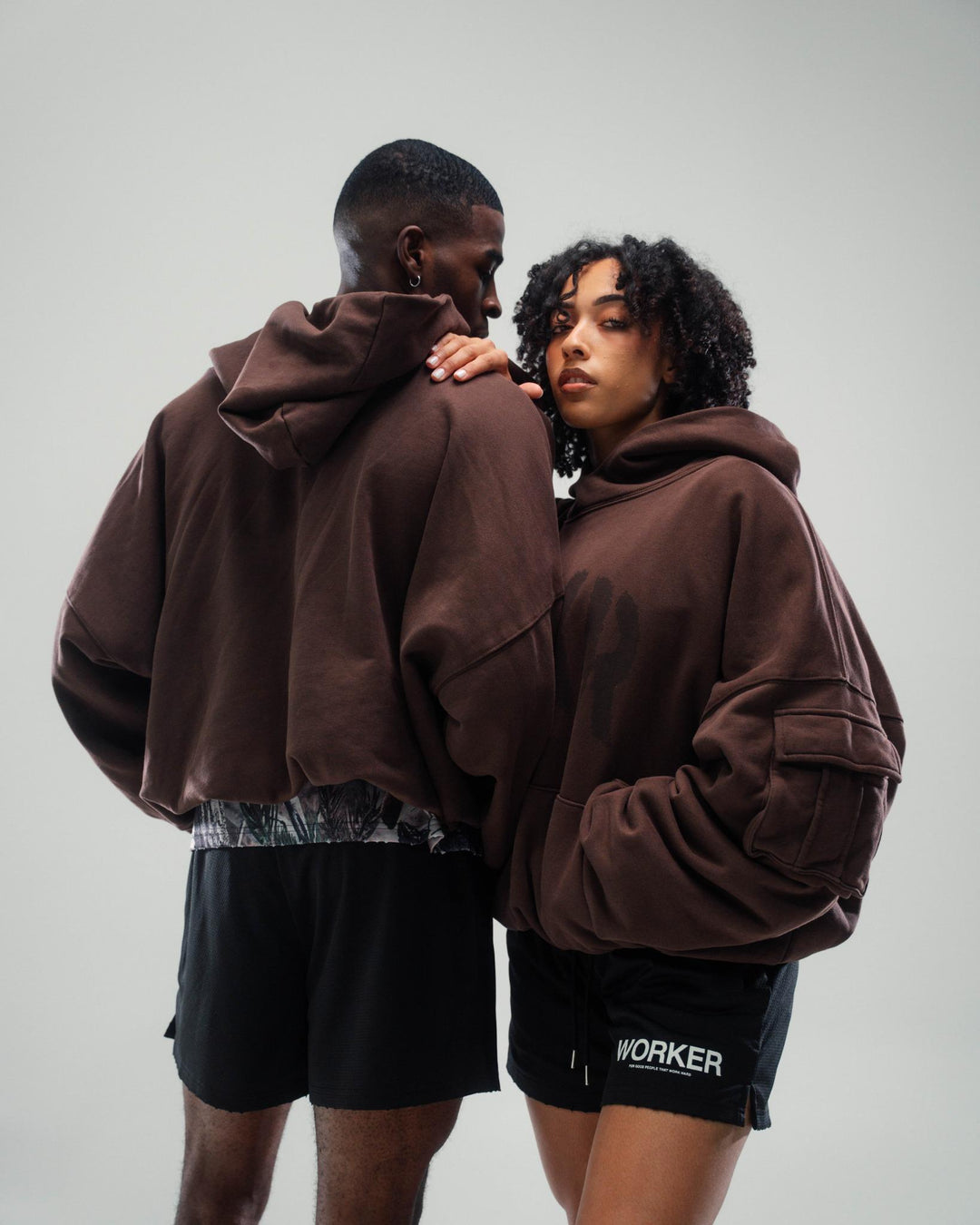 Brown WKR Heavyweight Double Layered Utility Hoodie - Pursuit