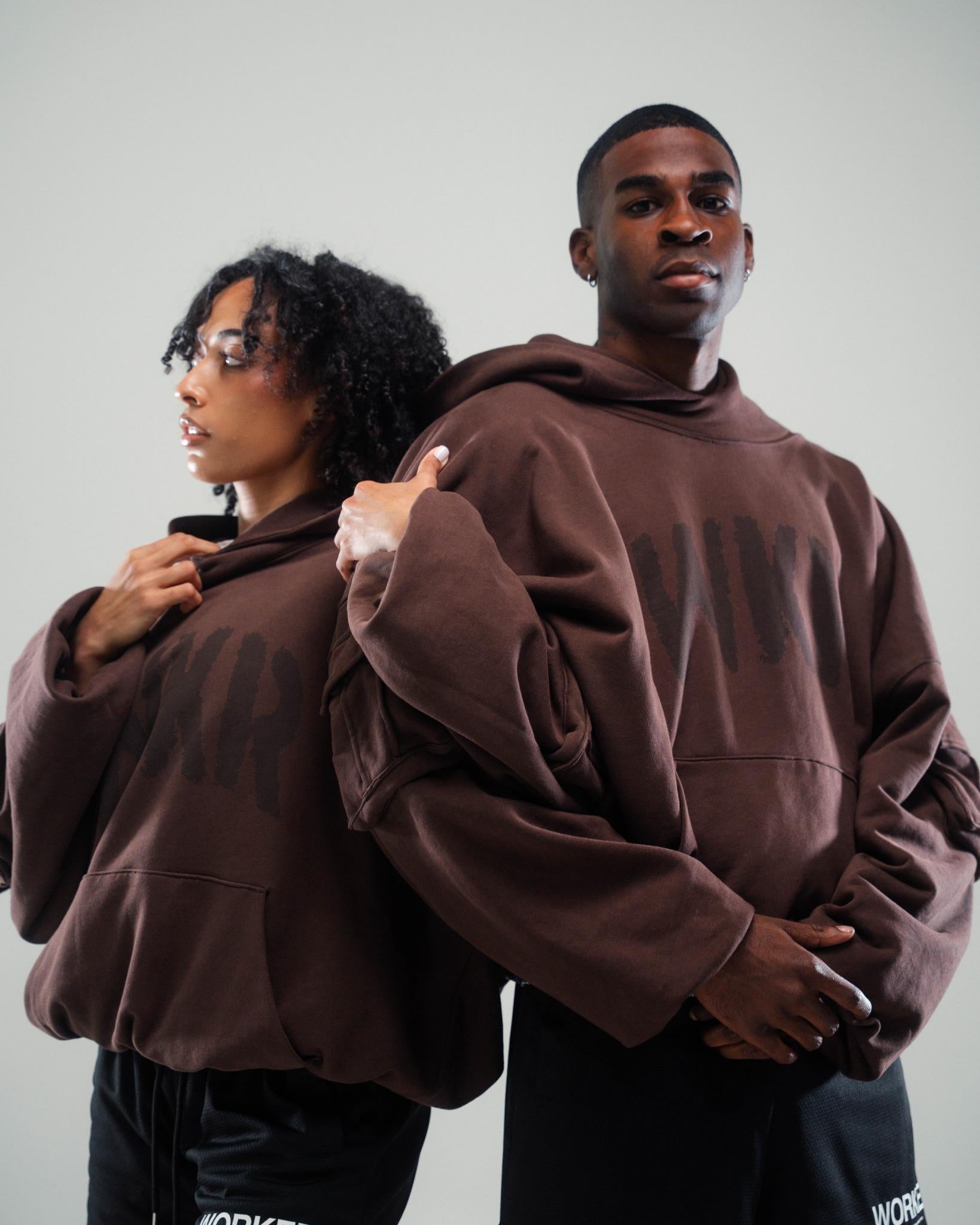 Brown WKR Heavyweight Double Layered Utility Hoodie - Pursuit