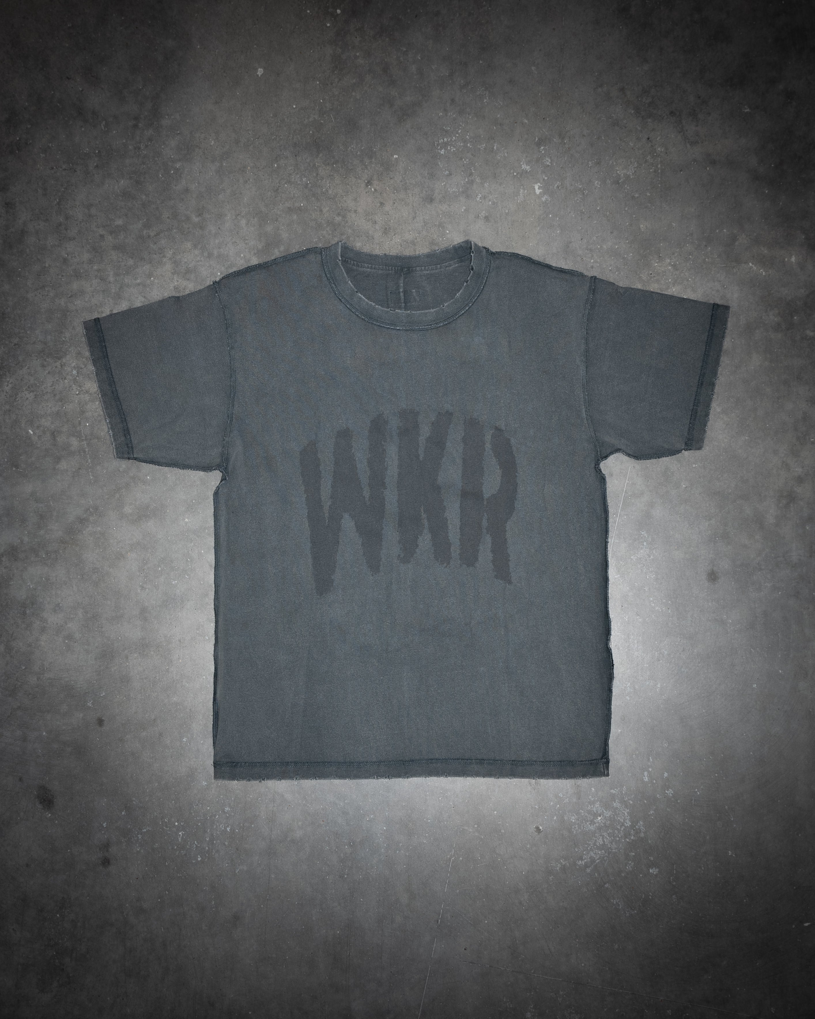 SS2 Gray WKR Big Logo Oversized Distressed Tee